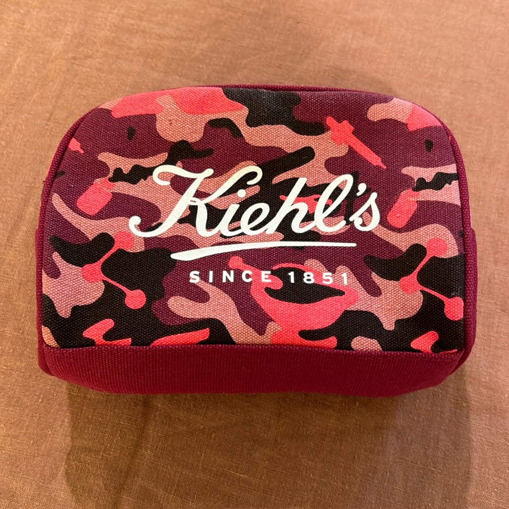 Pink Camo Kiehl's Cosmetic Bag